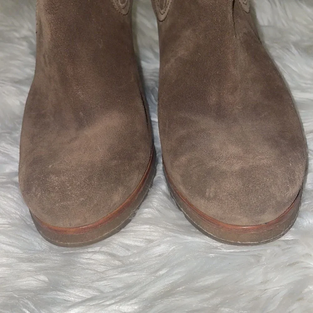 Prada Brown Suede Chunky Ankle Booties - Picture 4 of 8